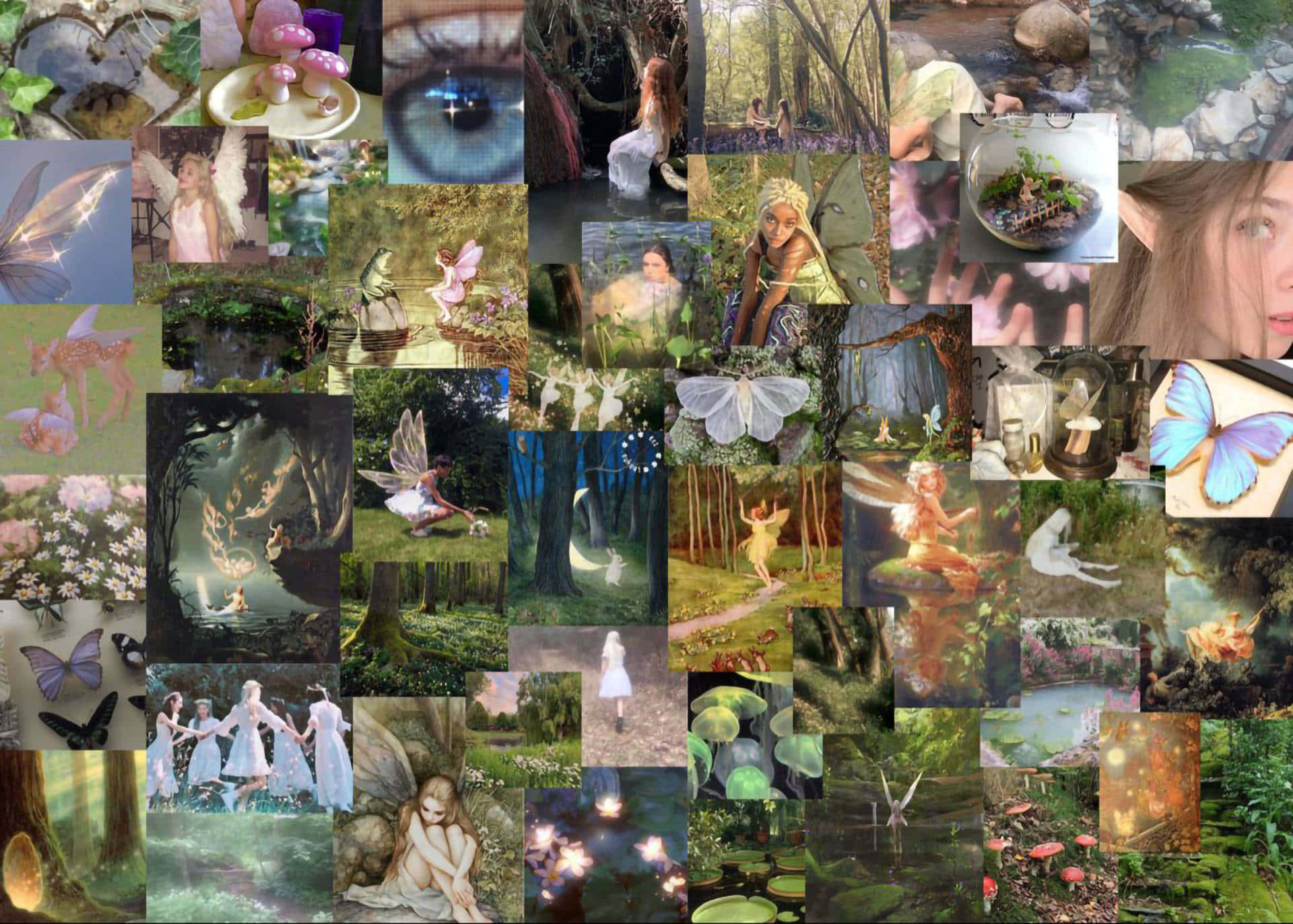Fairy Grunge Aesthetic, fairies, butterflies, Full HD Desktop Wallpaper