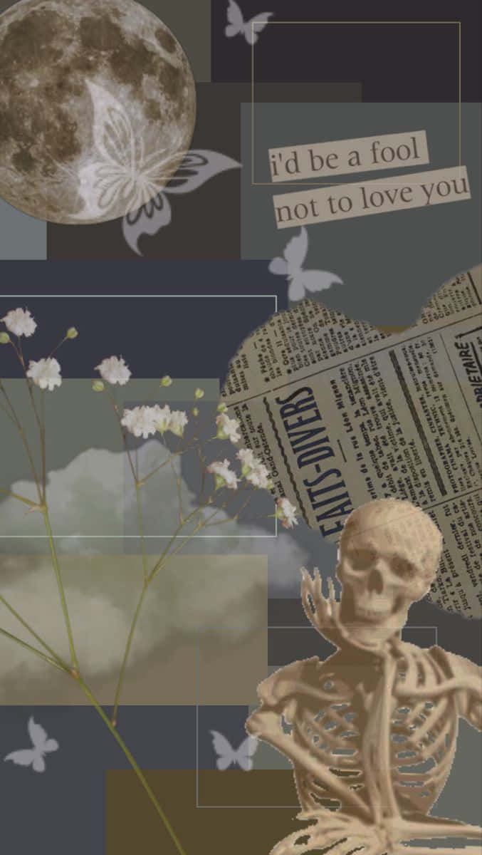 Fairy Grunge Aesthetic, full moon, butterflies, SD Phone Wallpaper