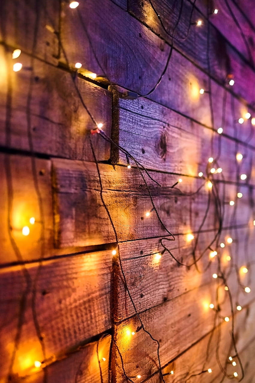 fairy lights, warm glowing, twinkle, SD Phone Wallpaper