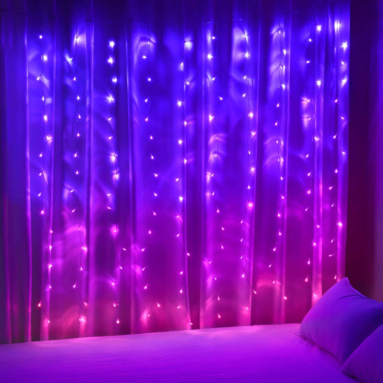fairy lights, purple, pink, HD Desktop Wallpaper