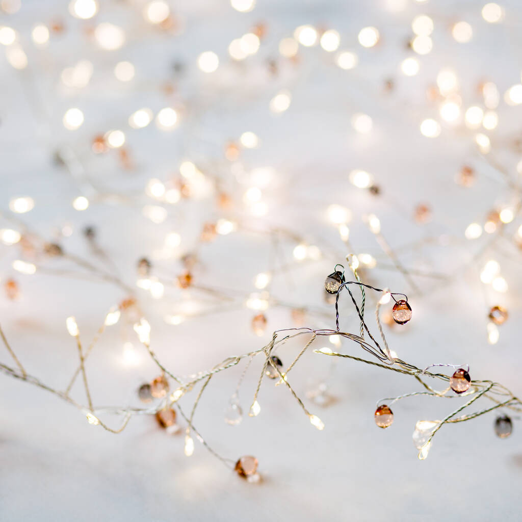 fairy lights aesthetic, warm glowing bulbs, coppery accents, SD Desktop Wallpaper