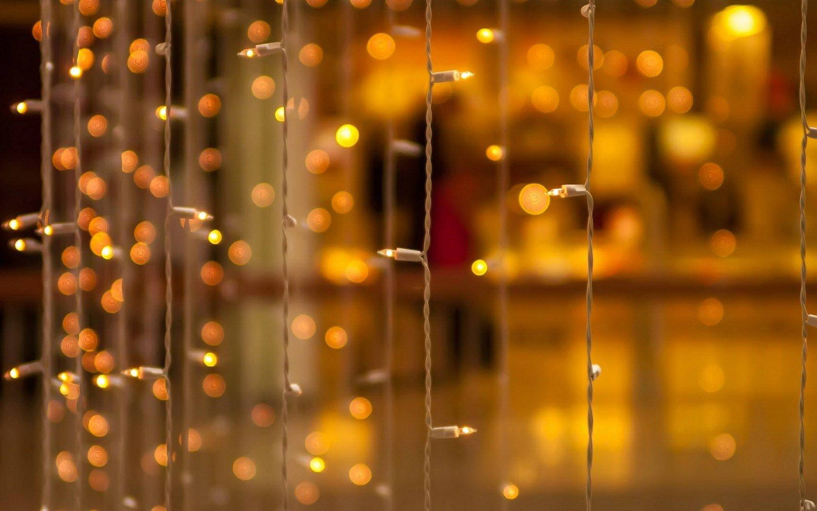 Yellow Fairy HD Lights, warm glowing fairy lights, soft bokeh effect, HD Desktop Wallpaper