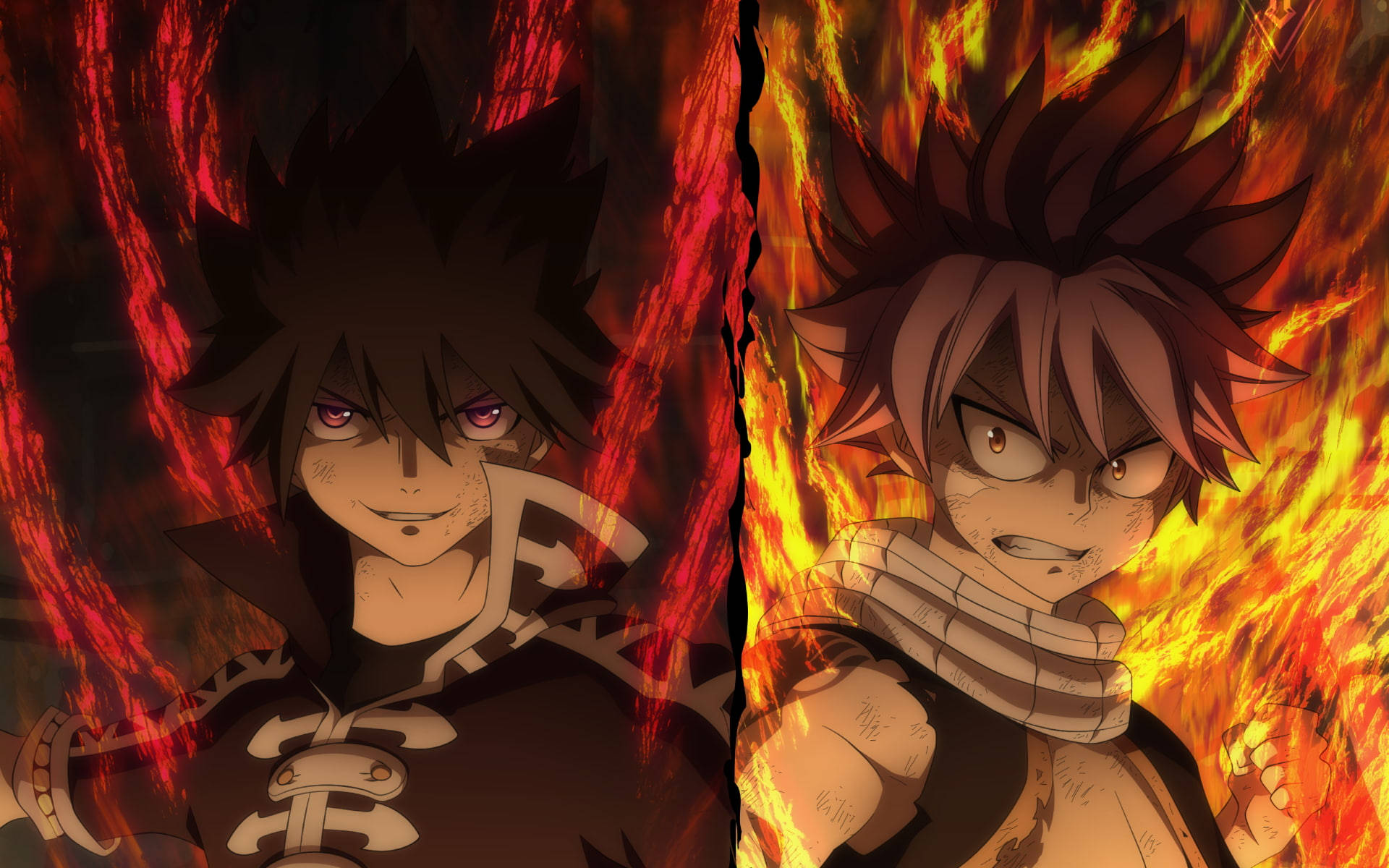Fairy Tail Characters, mage Natsu, mage Gray, Full HD Desktop Wallpaper