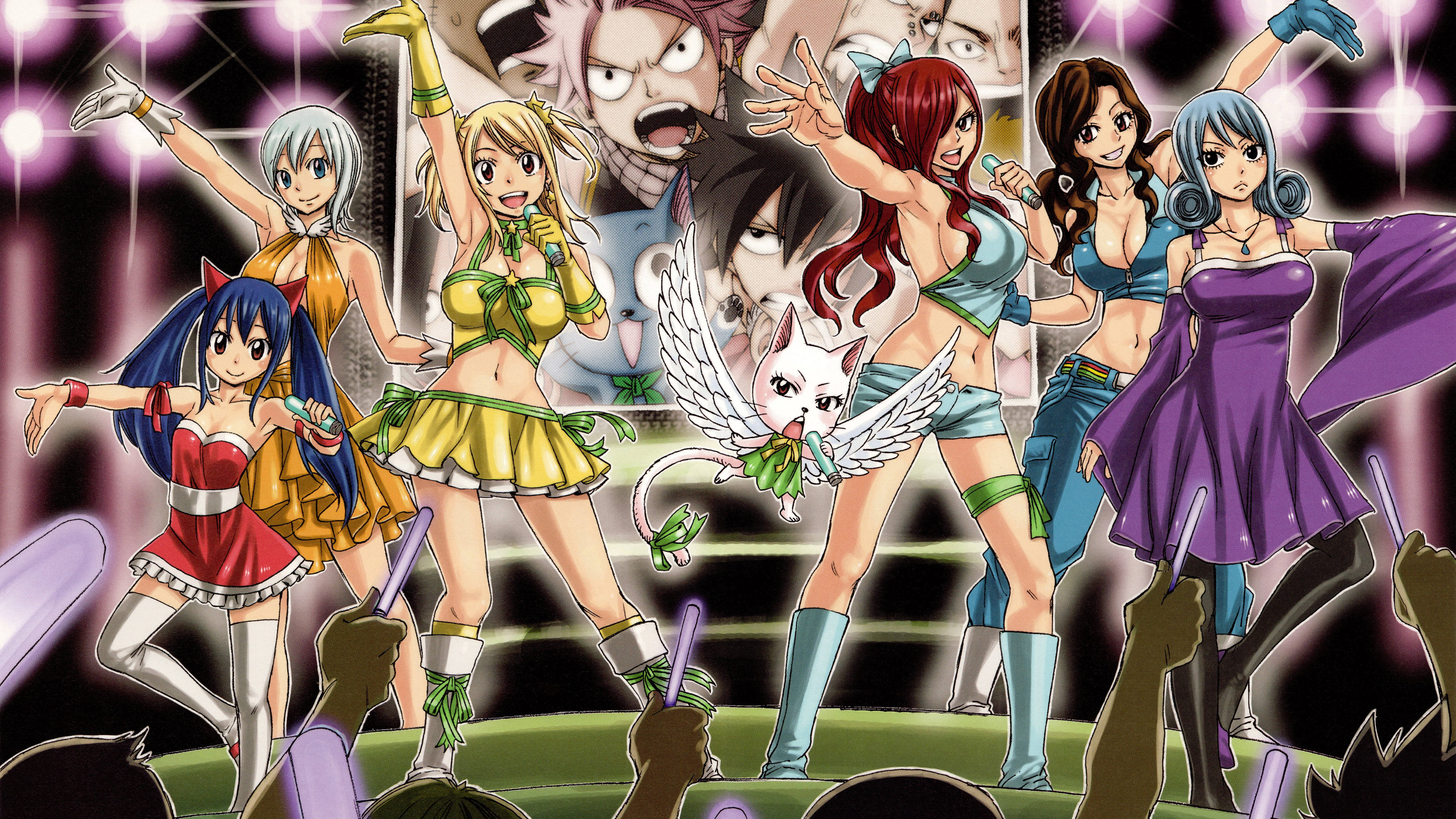 Fairy Tail, female characters, ensemble cast, 5K Desktop Wallpaper