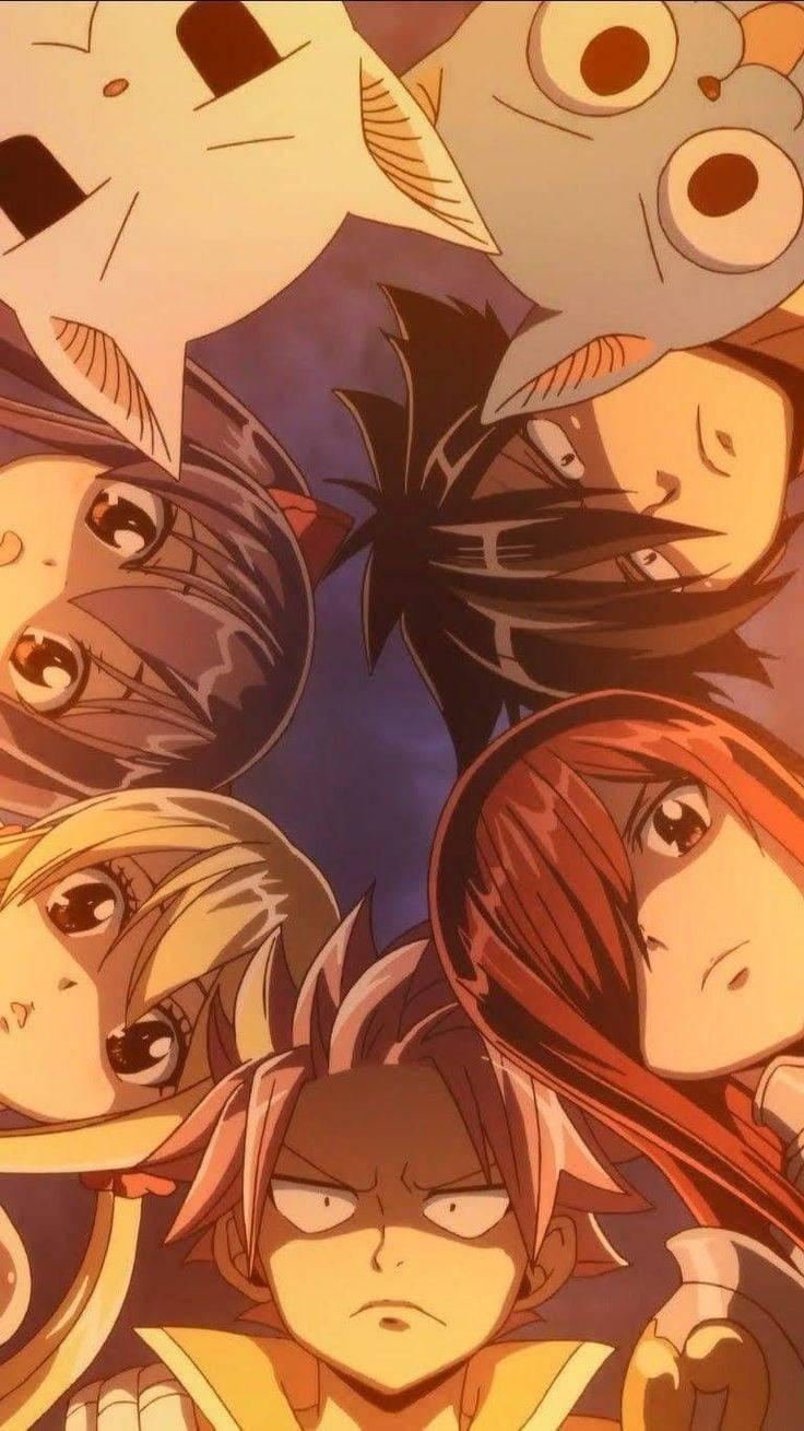 Fairy Tail Characters, group photo, vibrant anime wallpaper, HD Phone Wallpaper