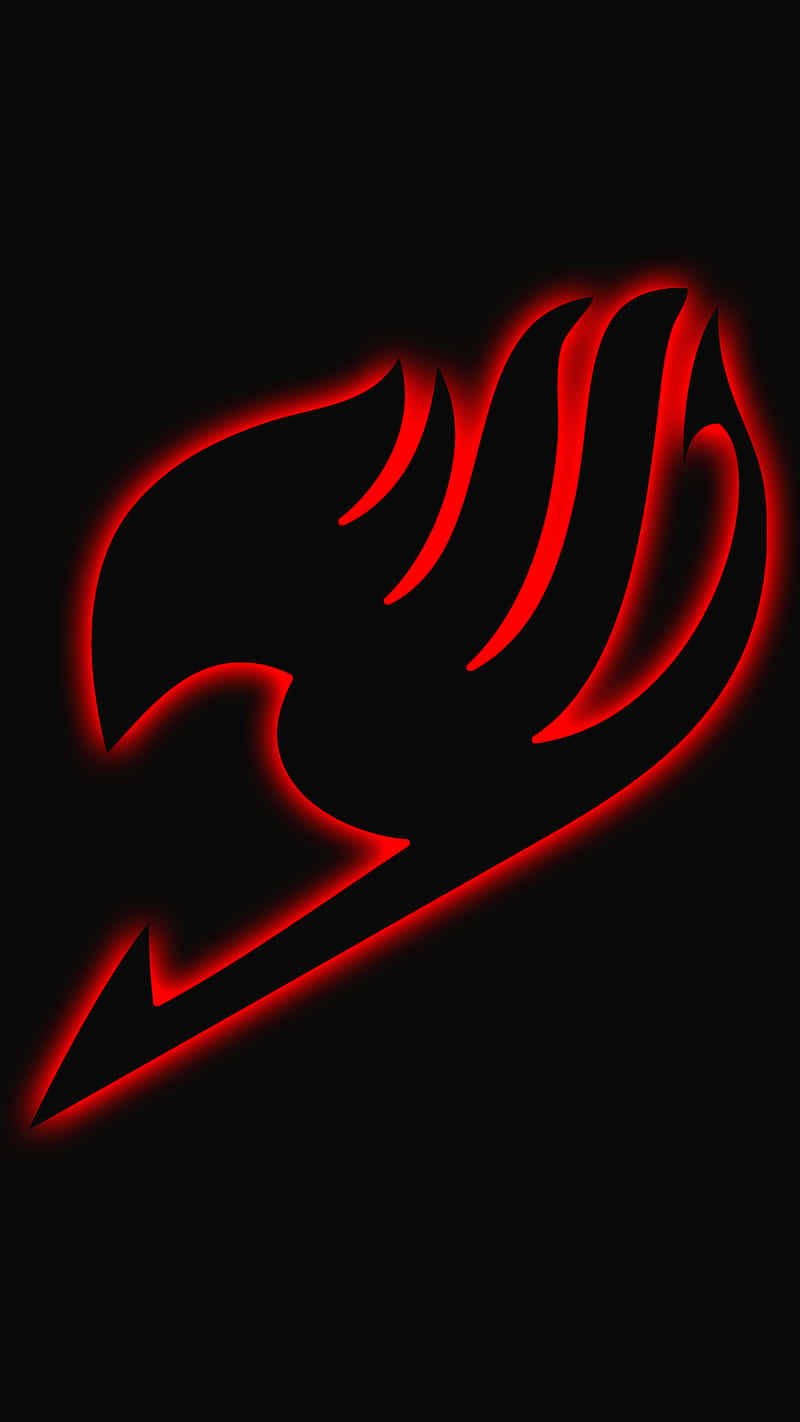 Fairy Tail, glowing red flame emblem, neon outline, HD Phone Wallpaper