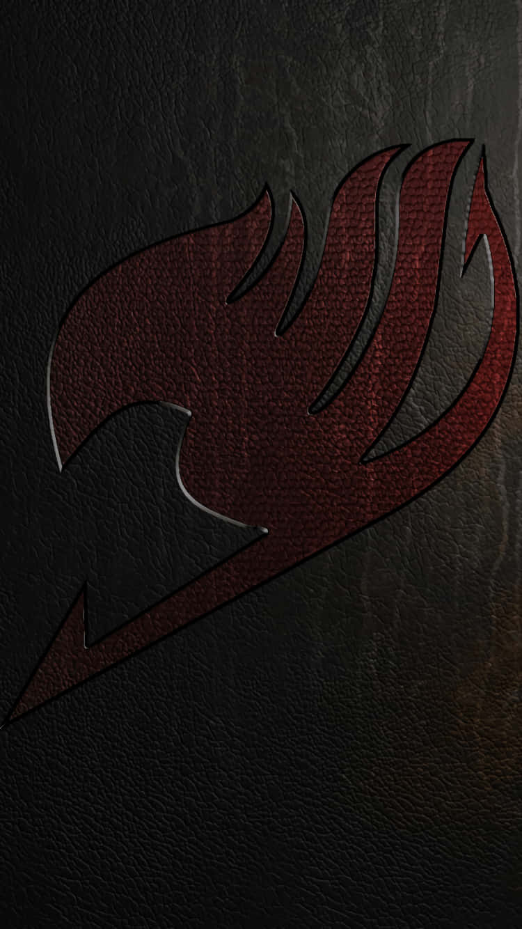Fairy Tail, red flame emblem, dark textured leather, HD Phone Wallpaper