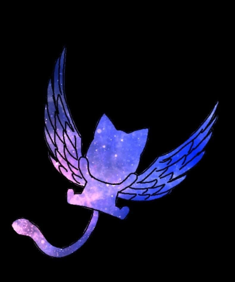 Fairy Tail, Happy, blue flying cat, SD Phone Wallpaper