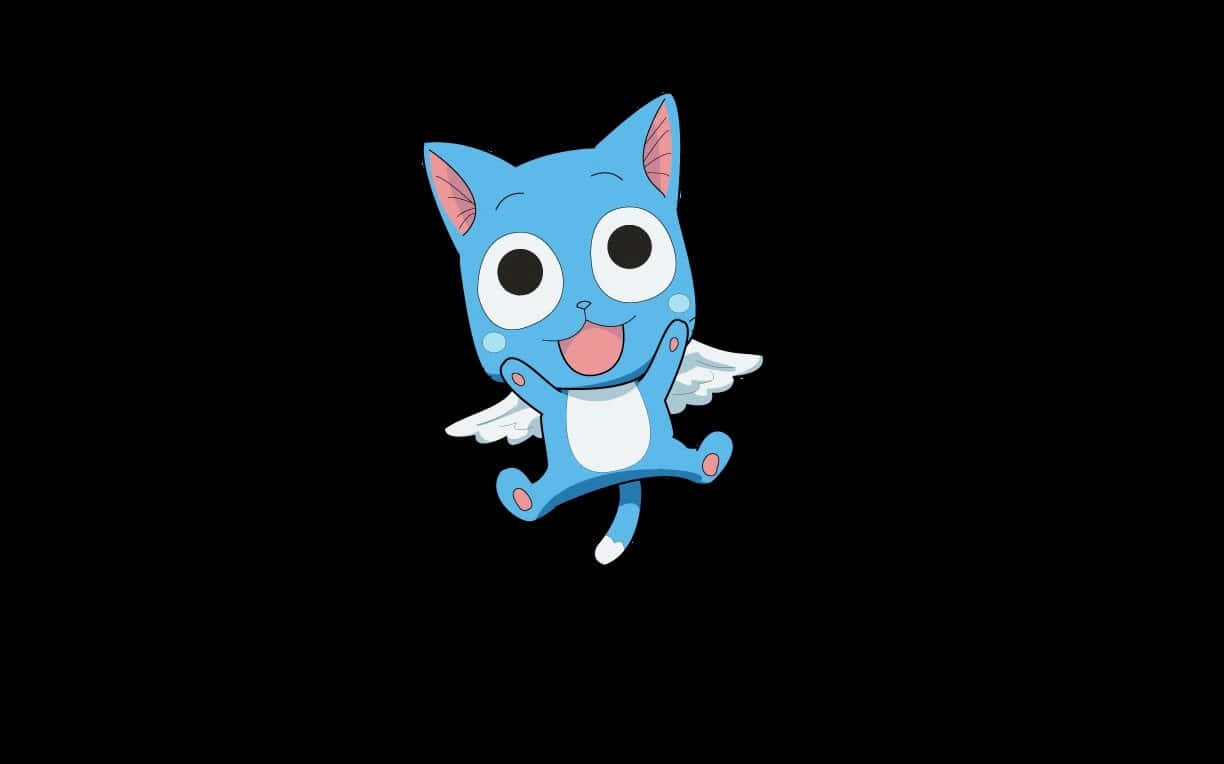 Happy, Fairy Tail, blue cat, SD Desktop Wallpaper