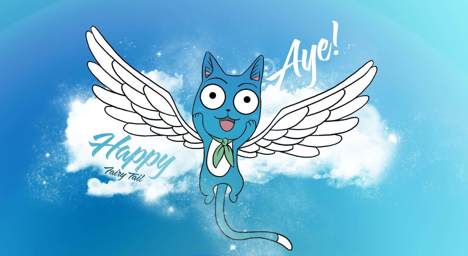 Happy, Fairy Tail, blue cat, HD Desktop Wallpaper