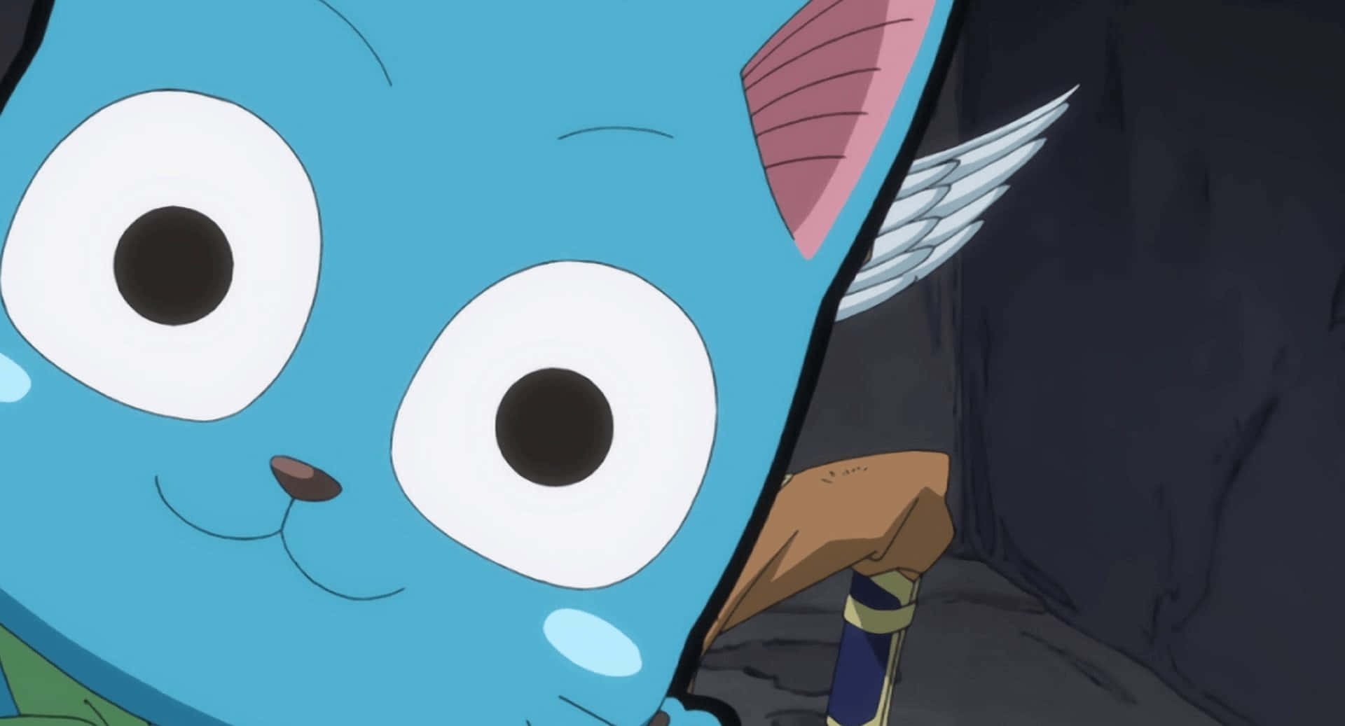 Fairy Tail, Happy, blue anime cat, Full HD Desktop Wallpaper