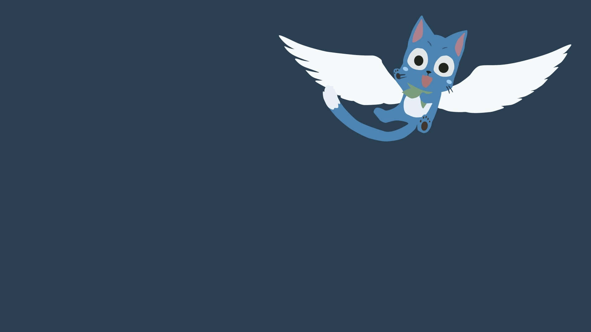 Fairy Tail, Happy, blue cartoon cat, Full HD Desktop Wallpaper