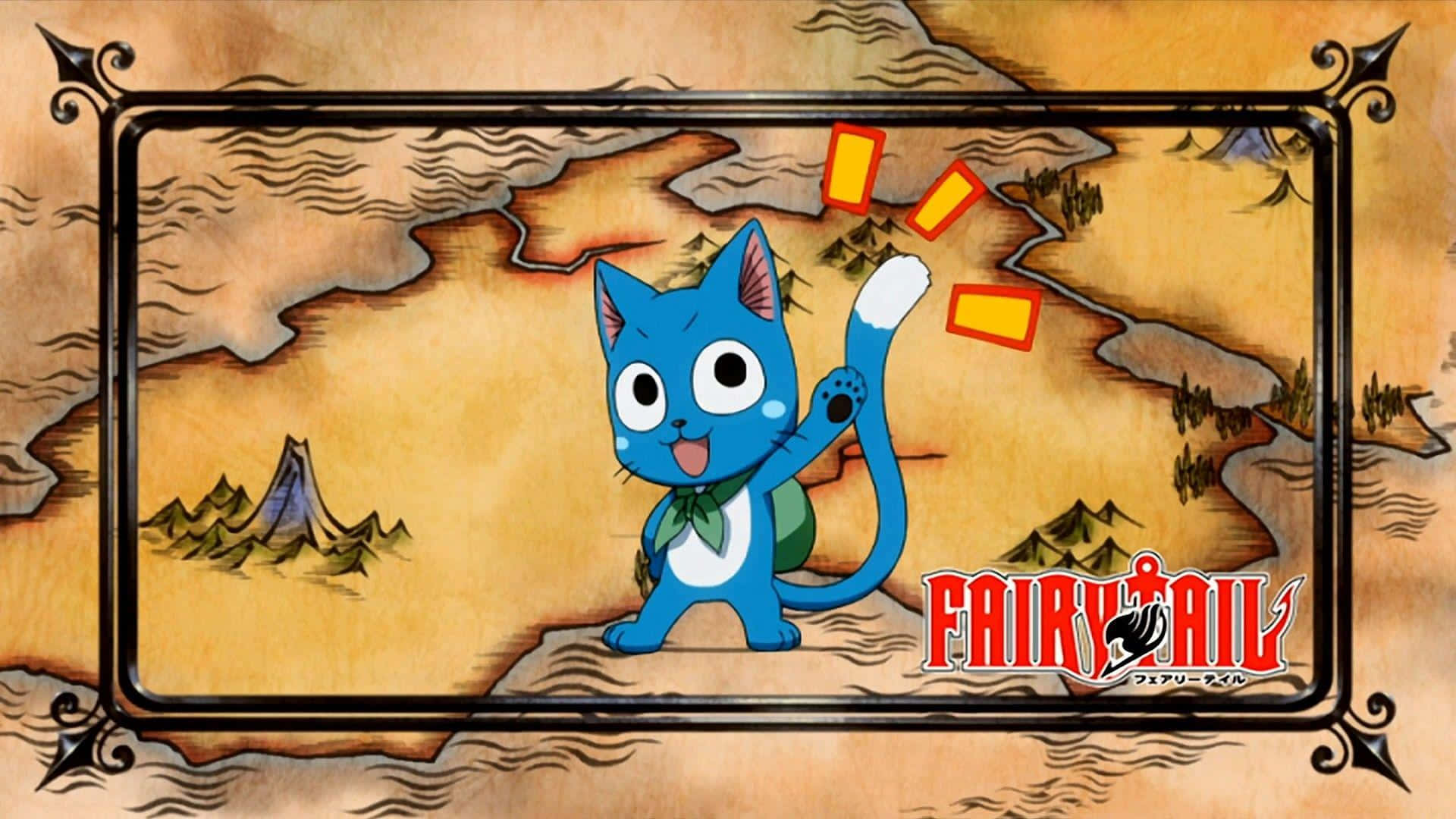 Happy, Fairy Tail, blue cat, Full HD Desktop Wallpaper