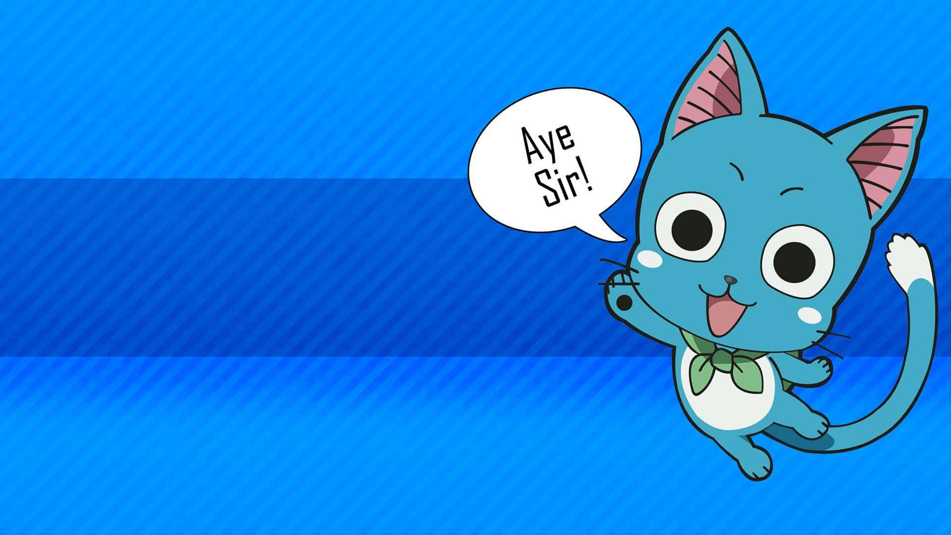 Fairy Tail, Happy, blue cat, Full HD Desktop Wallpaper