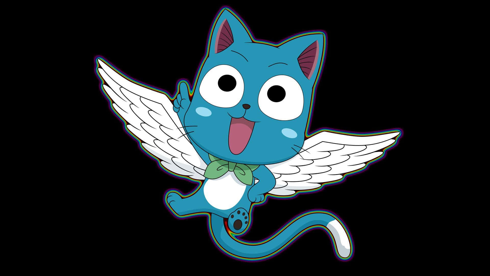 Fairy Tail, Happy, blue cartoon cat, Full HD Desktop Wallpaper