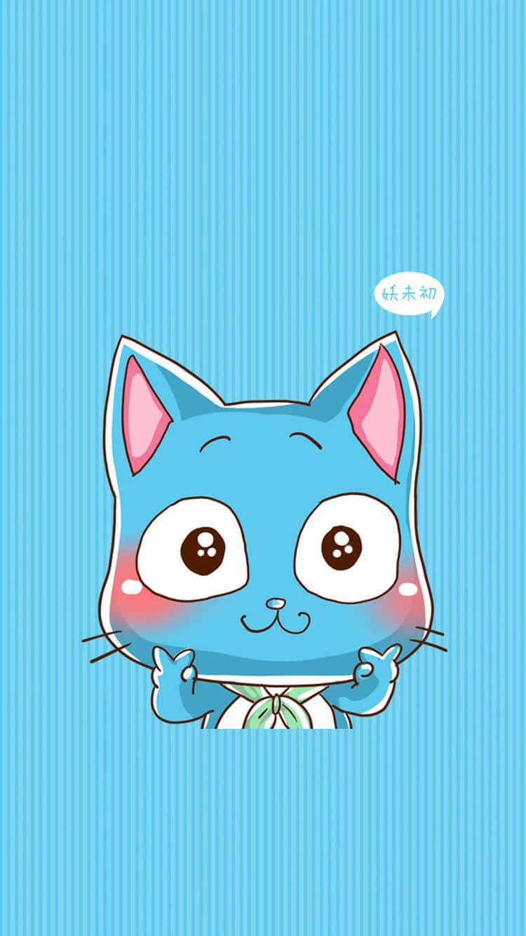 Fairy Tail, Happy, blue-winged cat, HD Phone Wallpaper
