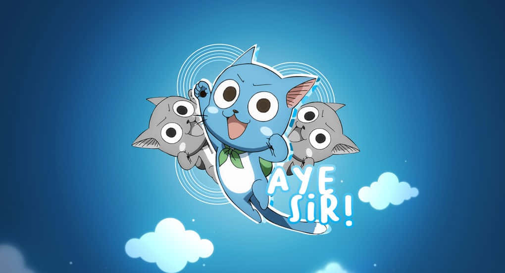 Fairy Tail, Happy, blue sky, SD Desktop Wallpaper