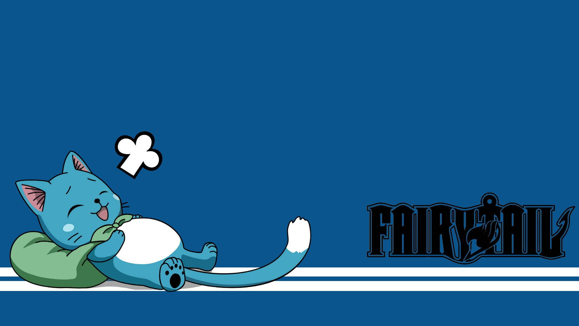 Fairy Tail, Happy, blue cartoon cat, Full HD Desktop Wallpaper
