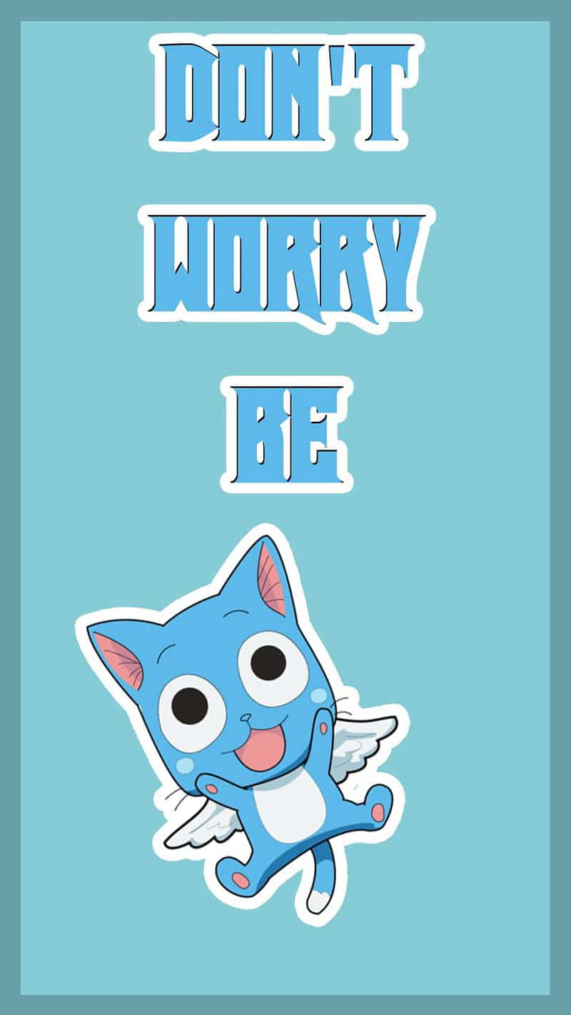 Fairy Tail, Happy, blue cartoon cat with wings, HD Phone Wallpaper
