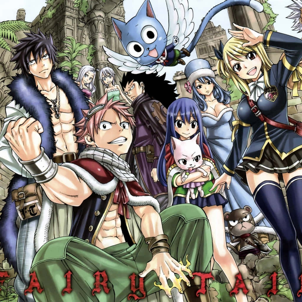 Fairy Tail, group adventure, ancient ruins, SD Desktop Wallpaper