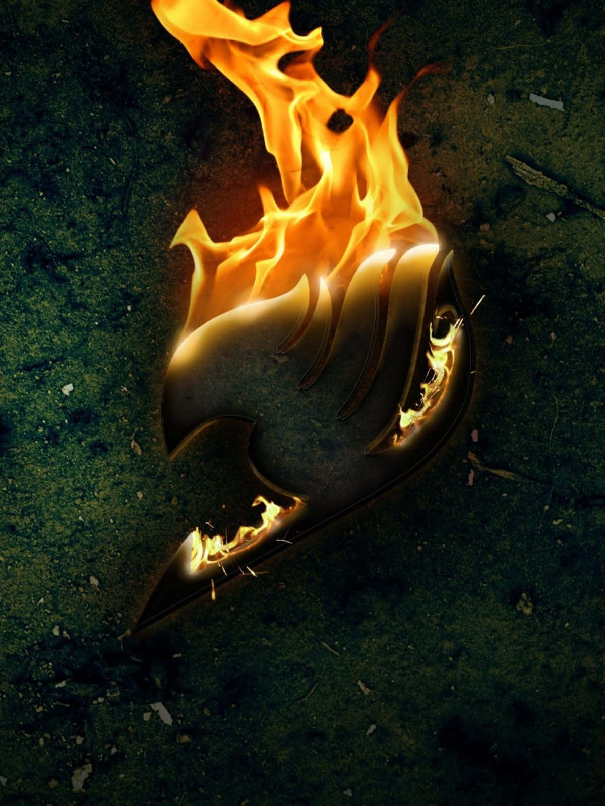 Fairy Tail, iPhone, flaming metallic emblem, HD Phone Wallpaper