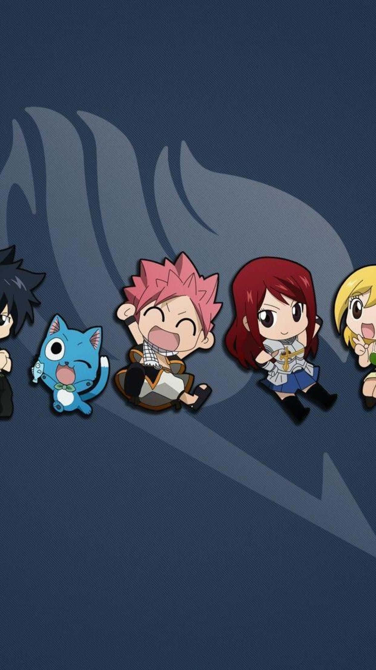 Fairy Tail, iPhone, chibi anime characters, Full HD Phone Wallpaper