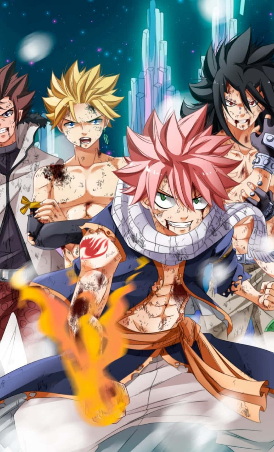Fairy Tail, iPhone, male characters, HD Phone Wallpaper