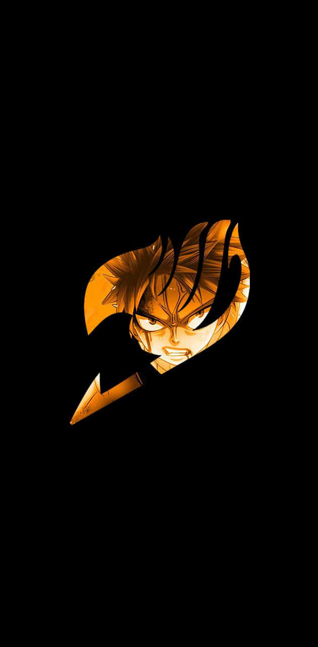 Fairy Tail Logo, black background, orange logo, HD Phone Wallpaper