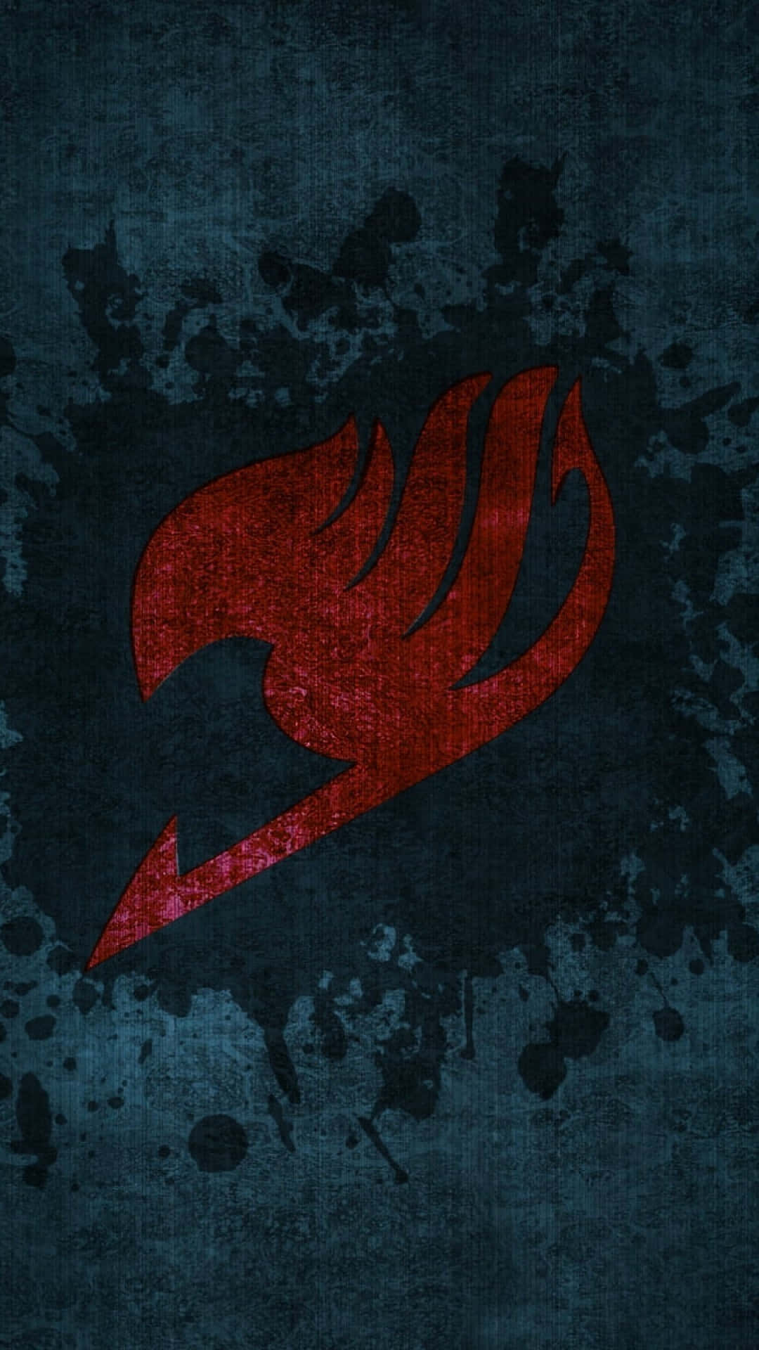 Fairy Tail Logo, red flame, distressed texture, Full HD Phone Wallpaper