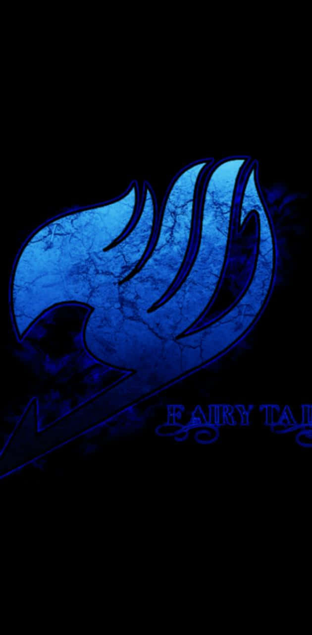 Fairy Tail Logo, glowing blue, cracked texture, HD Phone Wallpaper