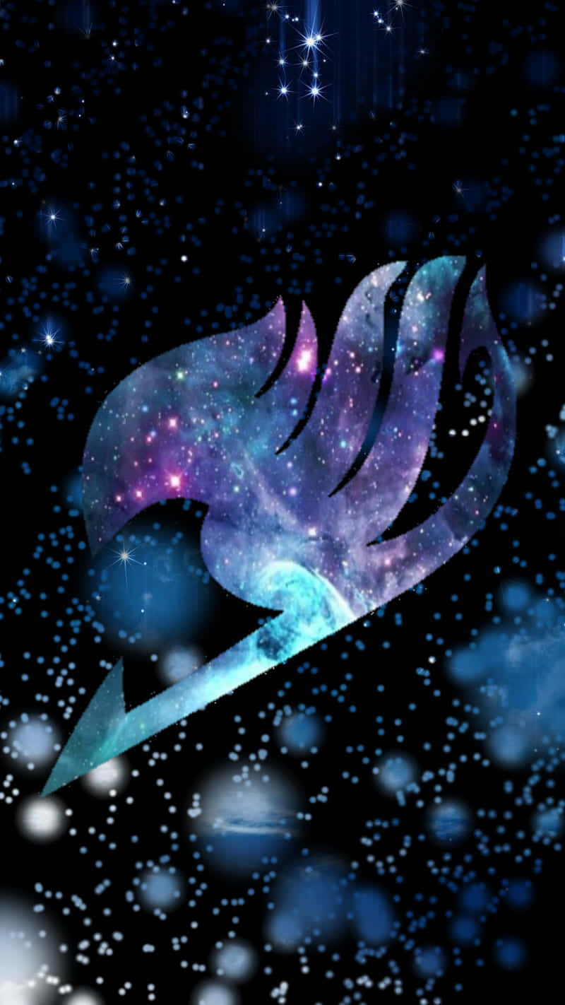 Fairy Tail Logo, cosmic galaxy swirl, stylized dragon emblem, HD Phone Wallpaper