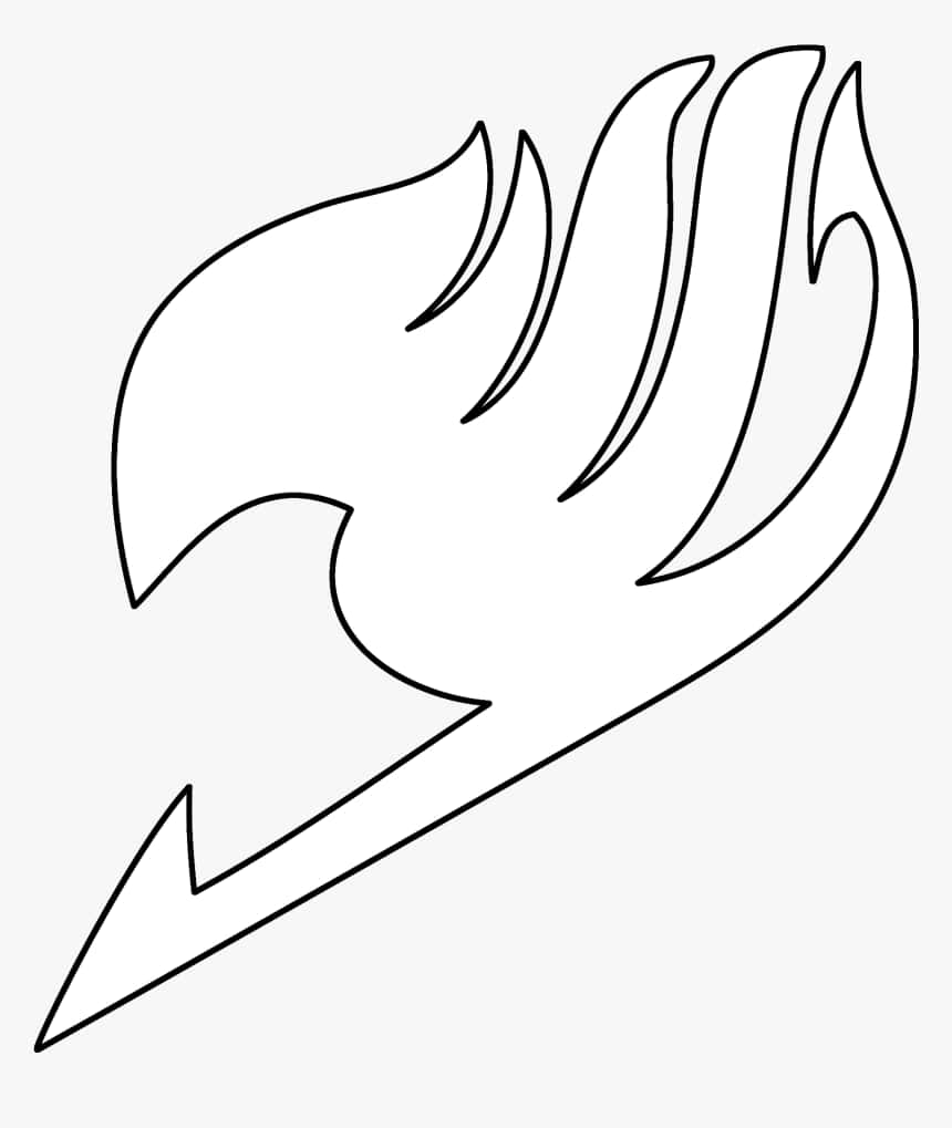 Fairy Tail Logo, minimalist black line drawing, stylized flame, SD Phone Wallpaper