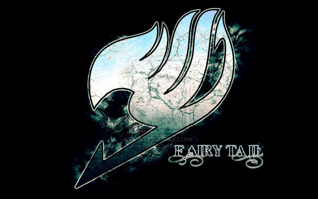 Fairy Tail Logo, blue and white flame logo, FAIRY TAIL text, SD Desktop Wallpaper