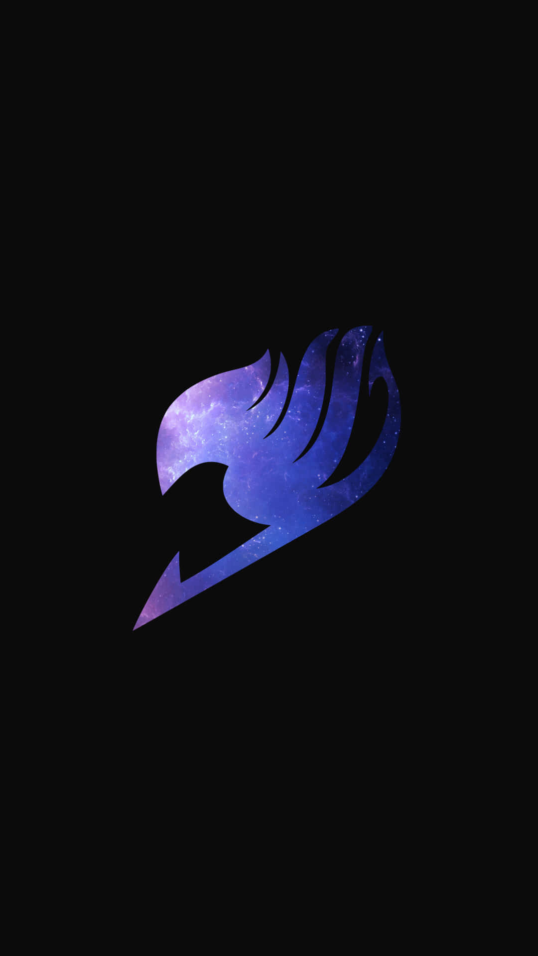 Fairy Tail, galaxy-filled blue and purple flame, black background, Full HD Phone Wallpaper