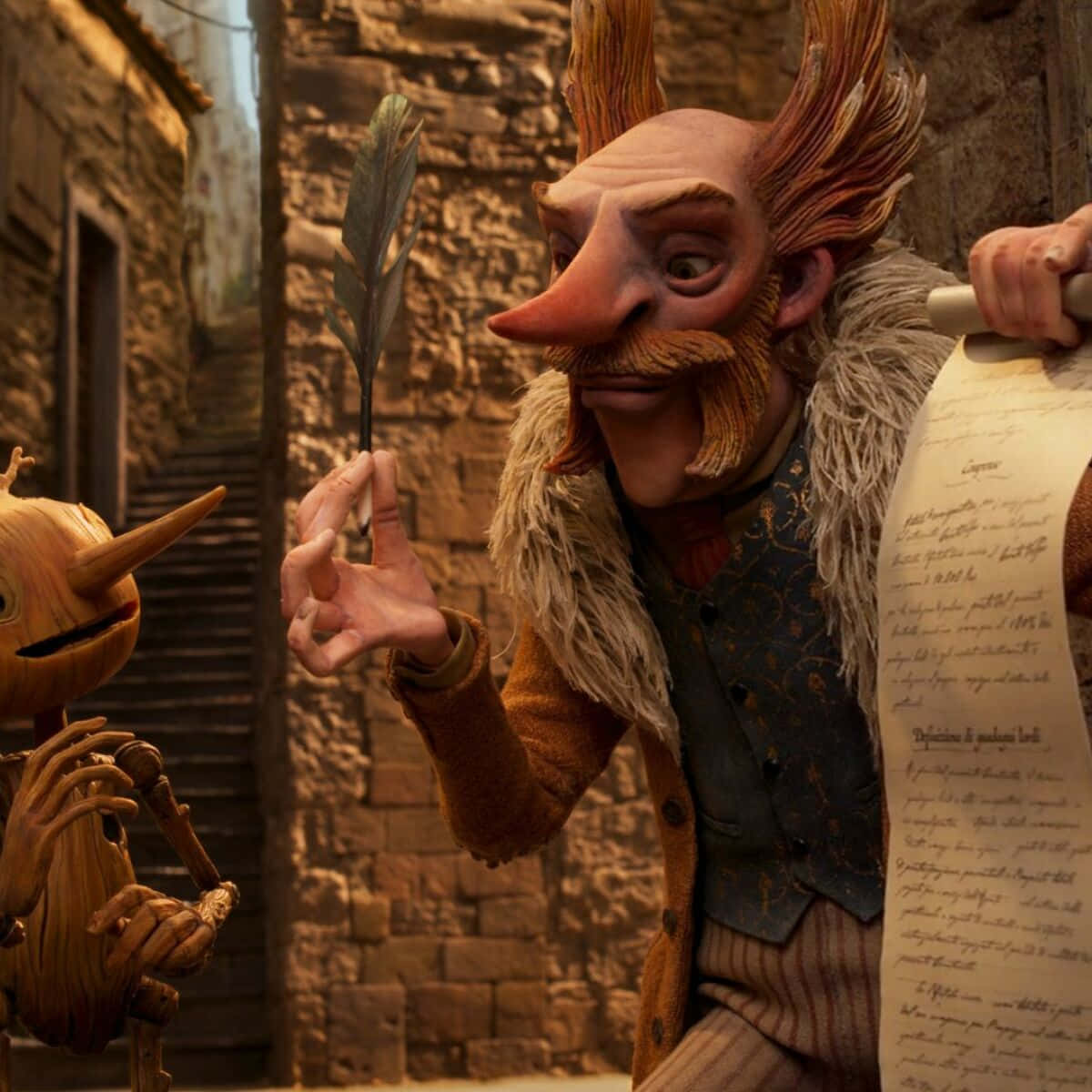 Fairy Tale, whimsical animated goblin, feather quill, SD Desktop Wallpaper