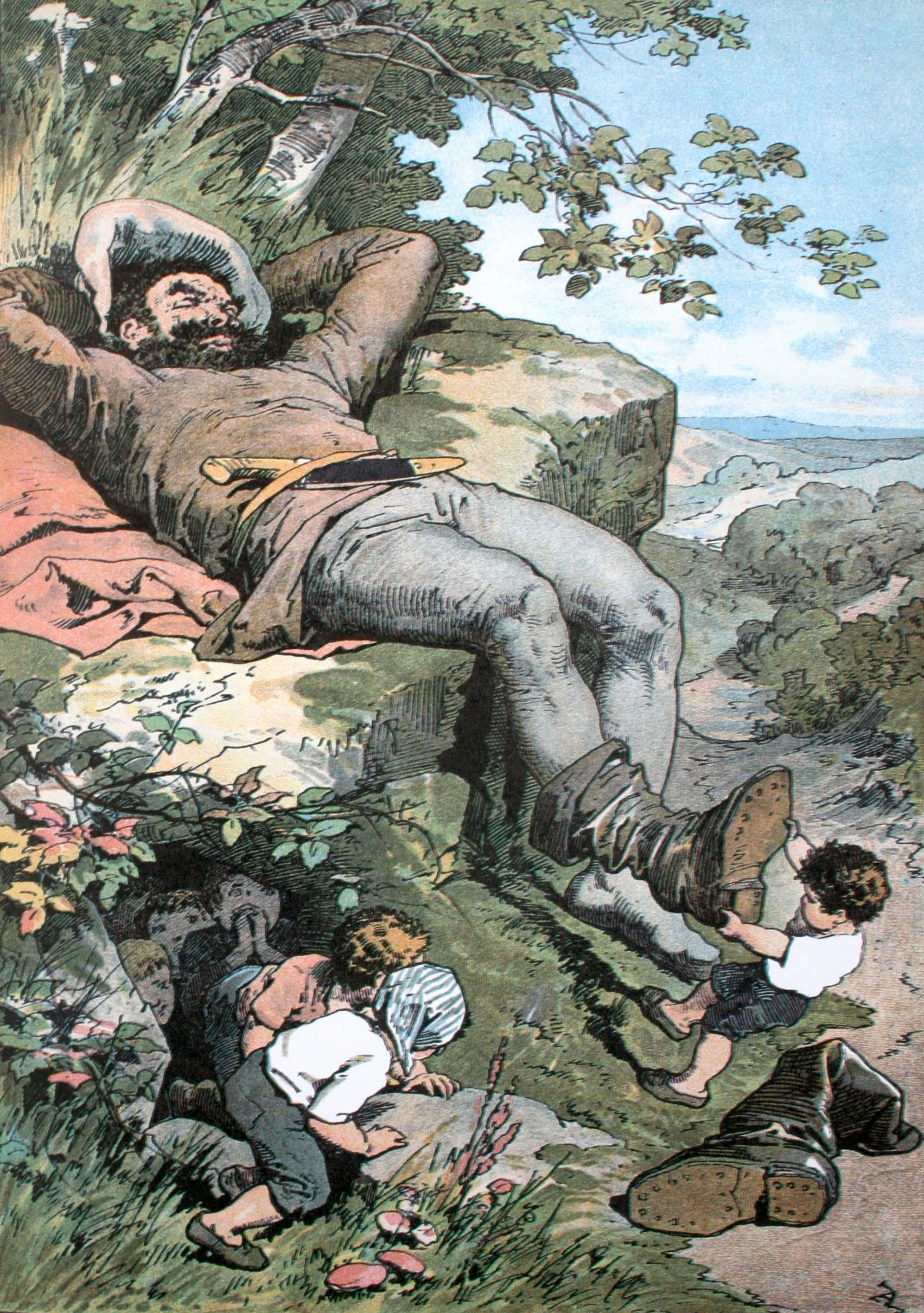 Fairy Tale, bearded man, cliffside, 2K Phone Wallpaper