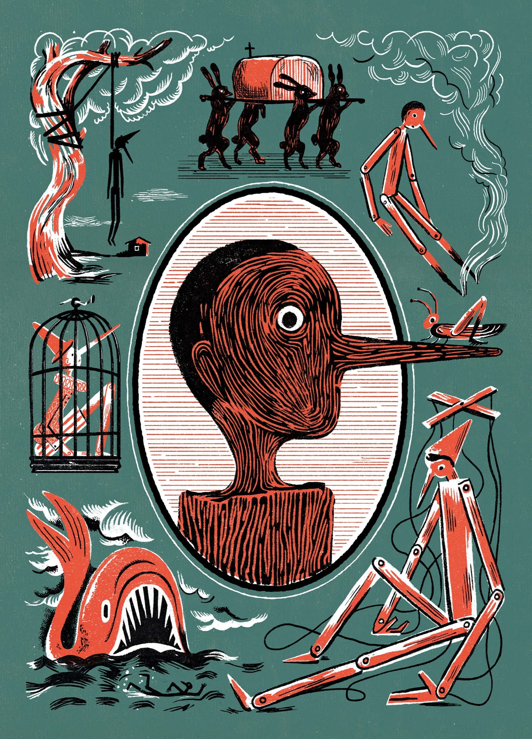 Fairy Tale, surreal illustration, elongated head, 2K Phone Wallpaper