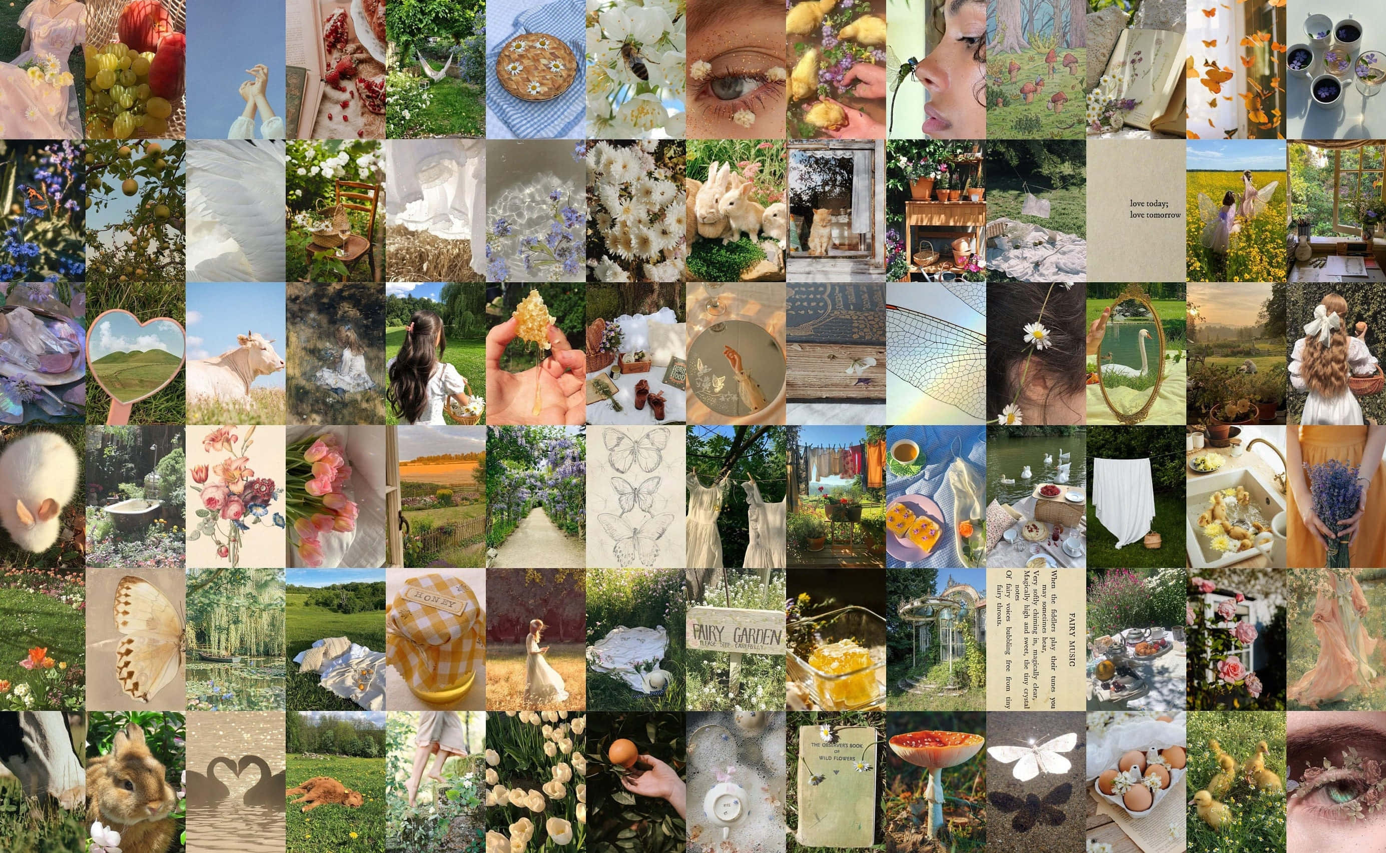 Fairycore, collage, nature scenes, 2K Desktop Wallpaper