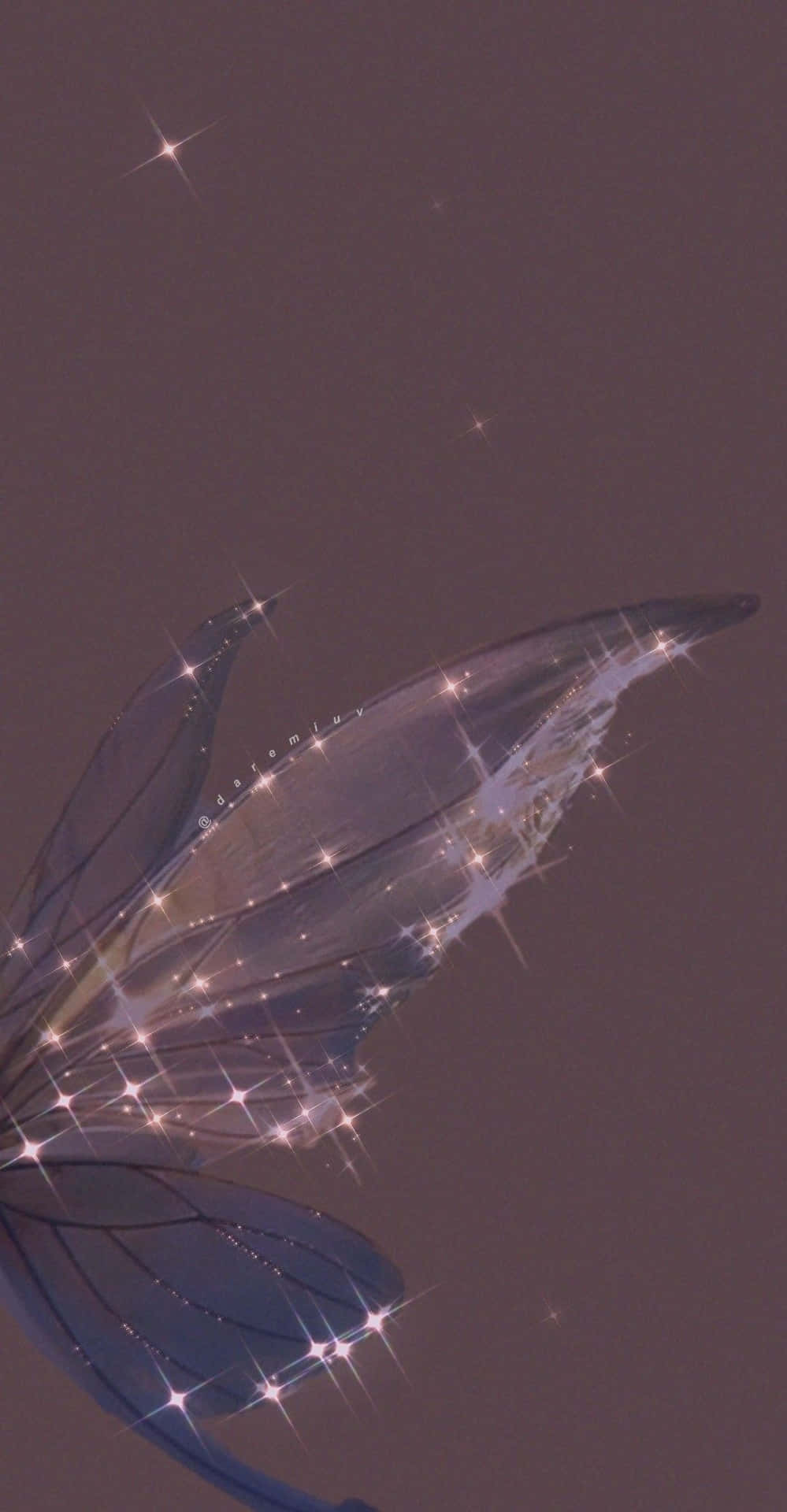 enchanted fairy wing, sparkling glitter, dusky purple sky, Full HD Phone Wallpaper
