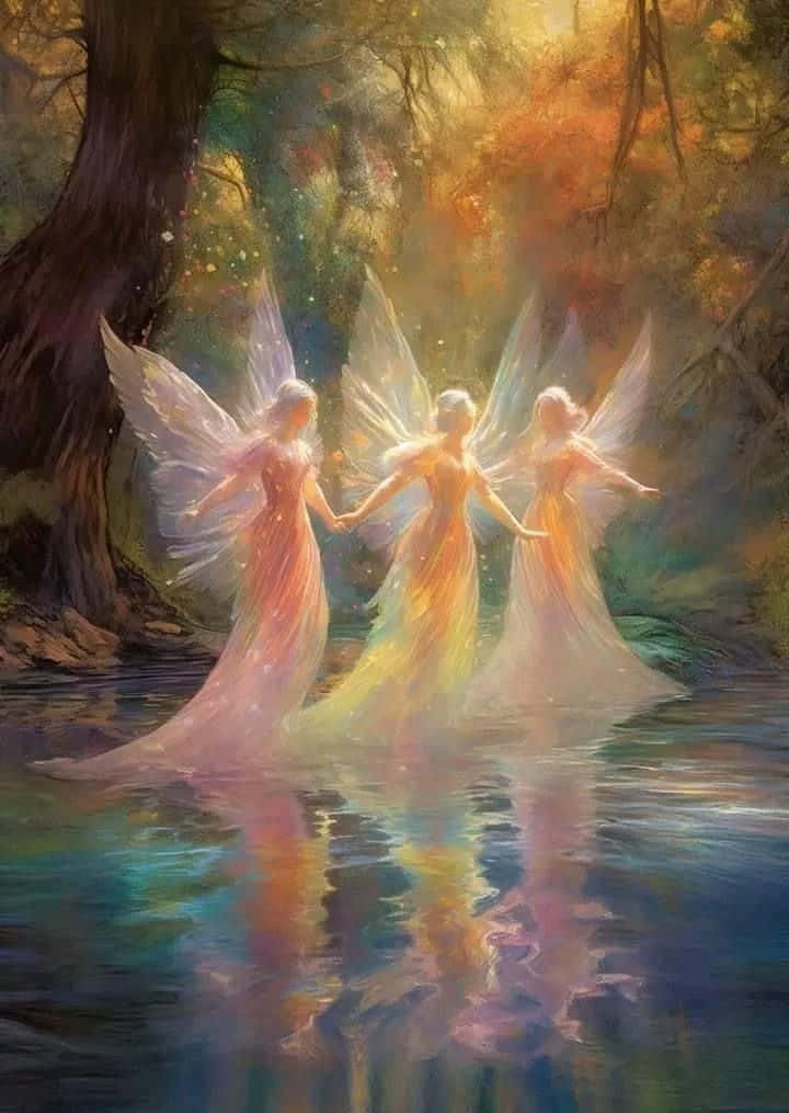 enchanted forest, fairy, glowing wings, SD Phone Wallpaper