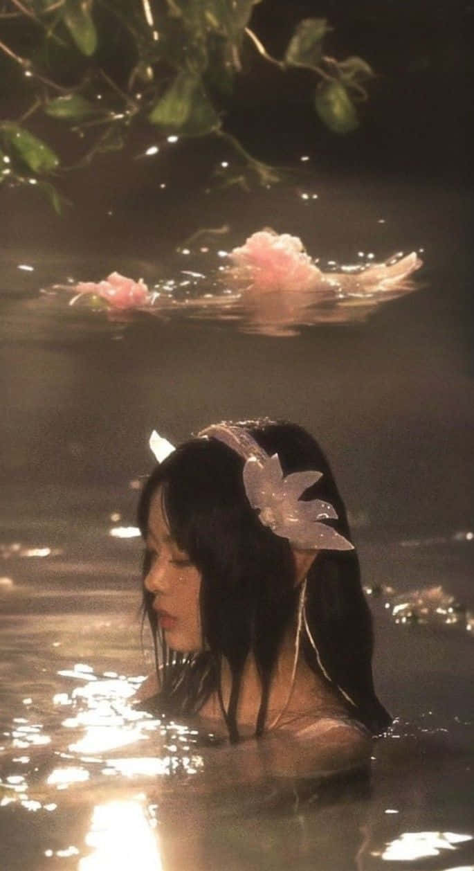 enchanted water nymph, fairycore, dark hair, SD Phone Wallpaper