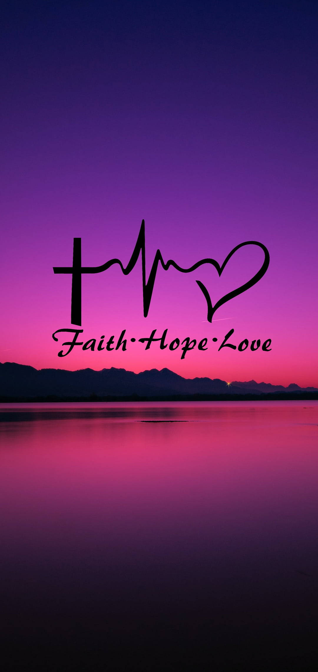 Faith, purple, twilight lake, Full HD Phone Wallpaper