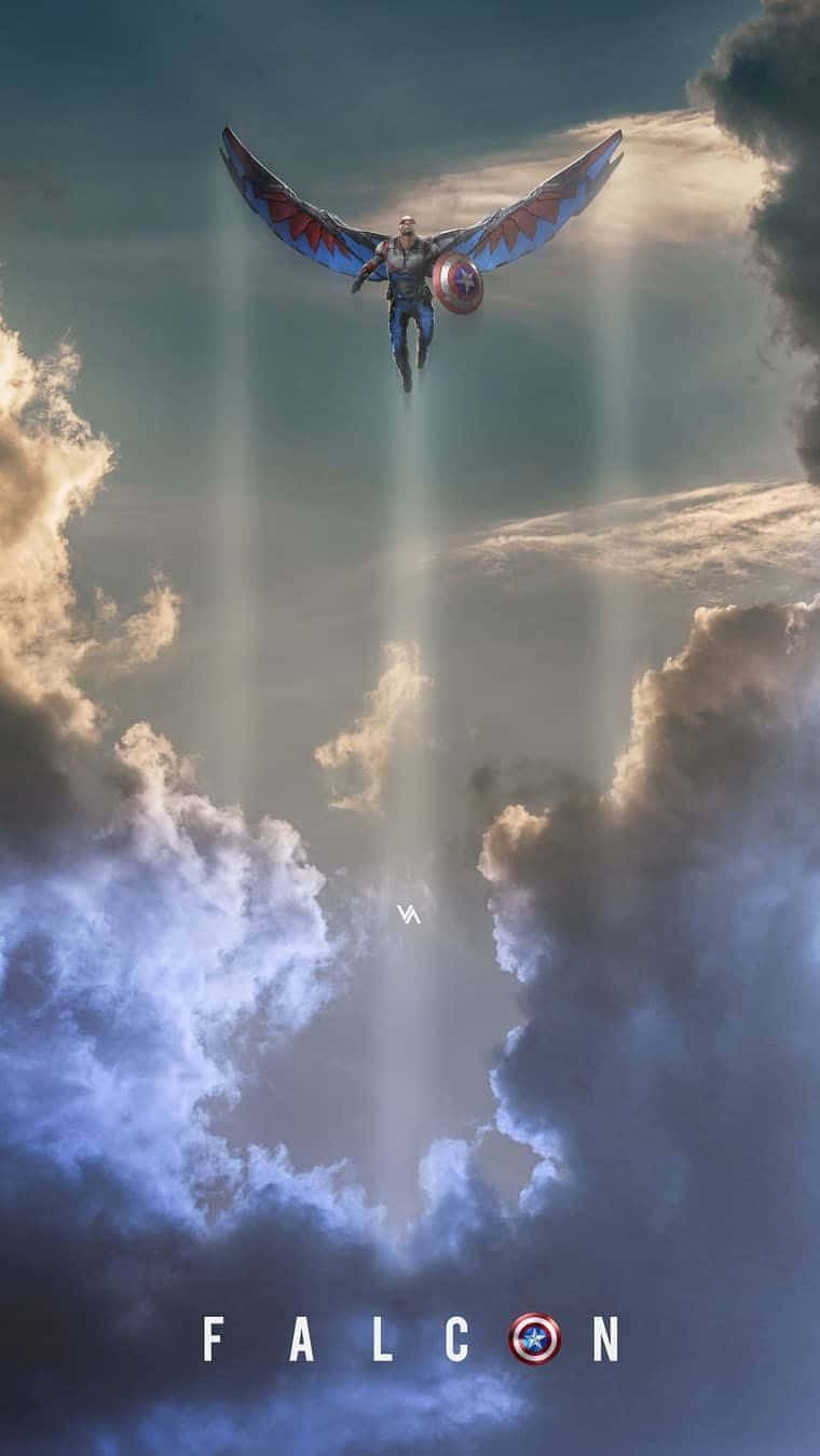 Falcon Marvel, mechanical wings, stormy clouds, HD Phone Wallpaper