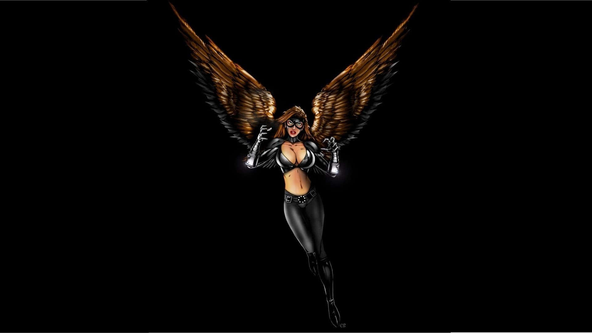 Falcon Marvel, female superhero, large brown feathered wings, Full HD Desktop Wallpaper