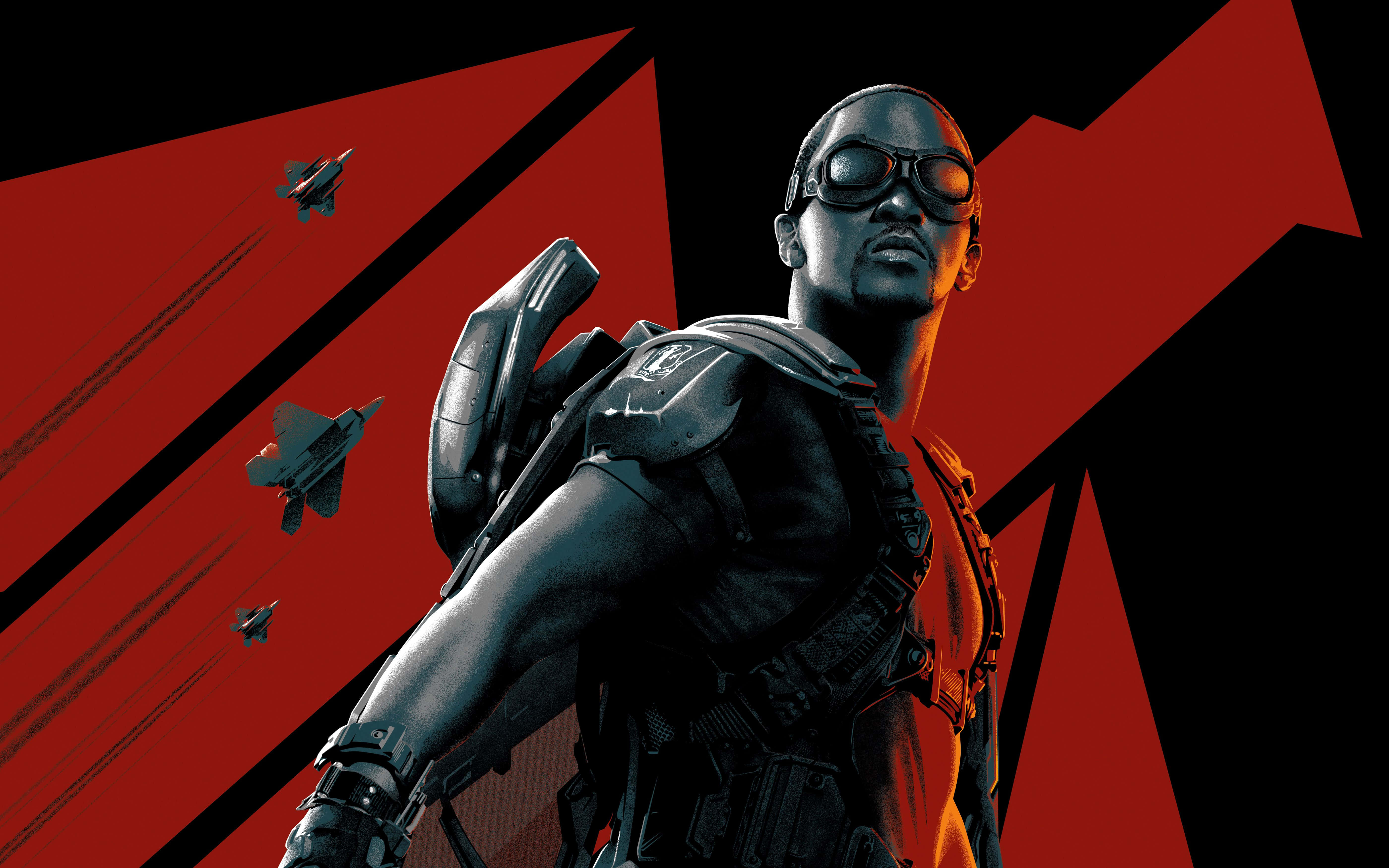 Falcon Marvel, Red And Black, tactical gear, 5K Desktop Wallpaper