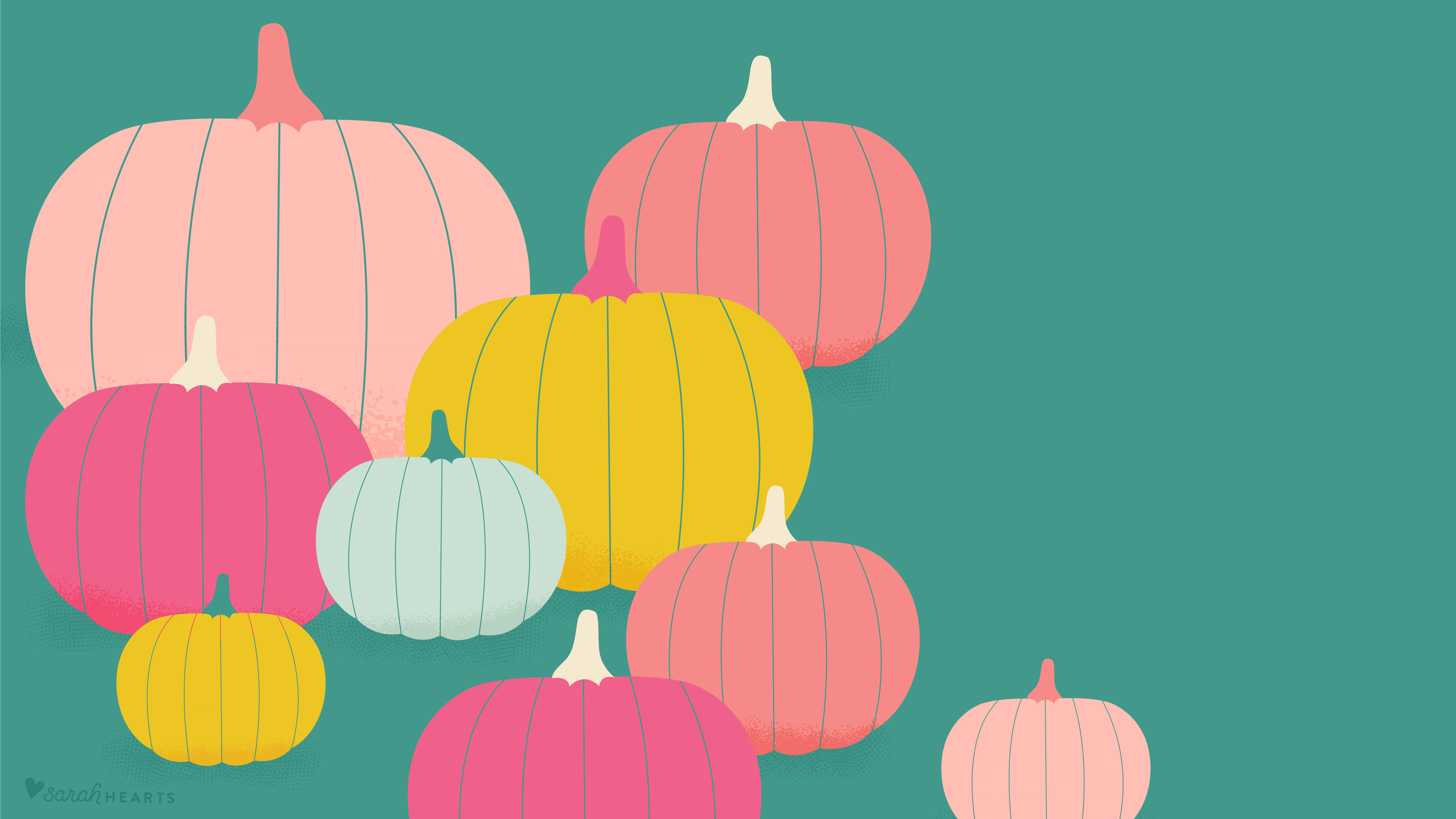 cute october desktop, Fall Aesthetic Desktop, pastel pumpkins, 5K Desktop Wallpaper