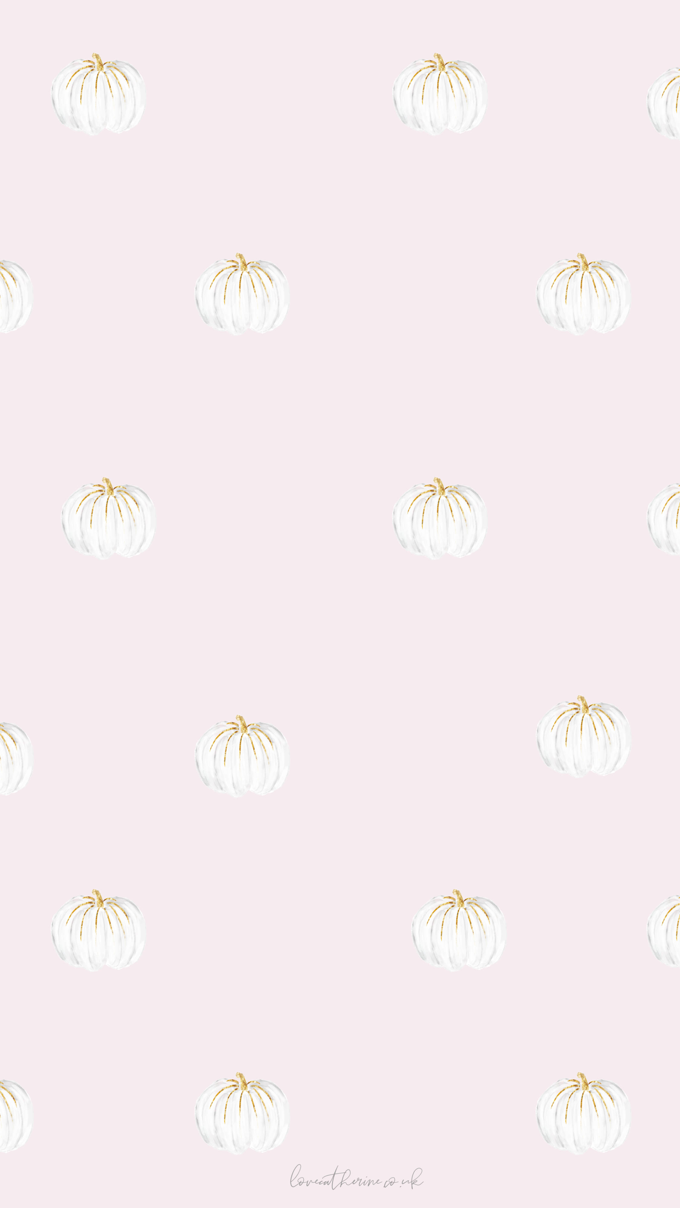 white pumpkins, gold stripes, soft pink background, 4K Phone Wallpaper