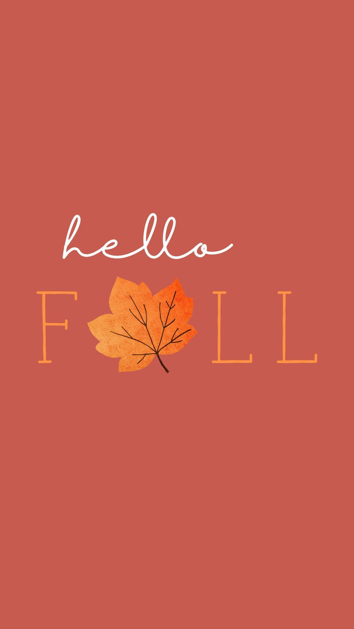 Fall Aesthetic iPhone, terracotta, white script, Full HD Phone Wallpaper