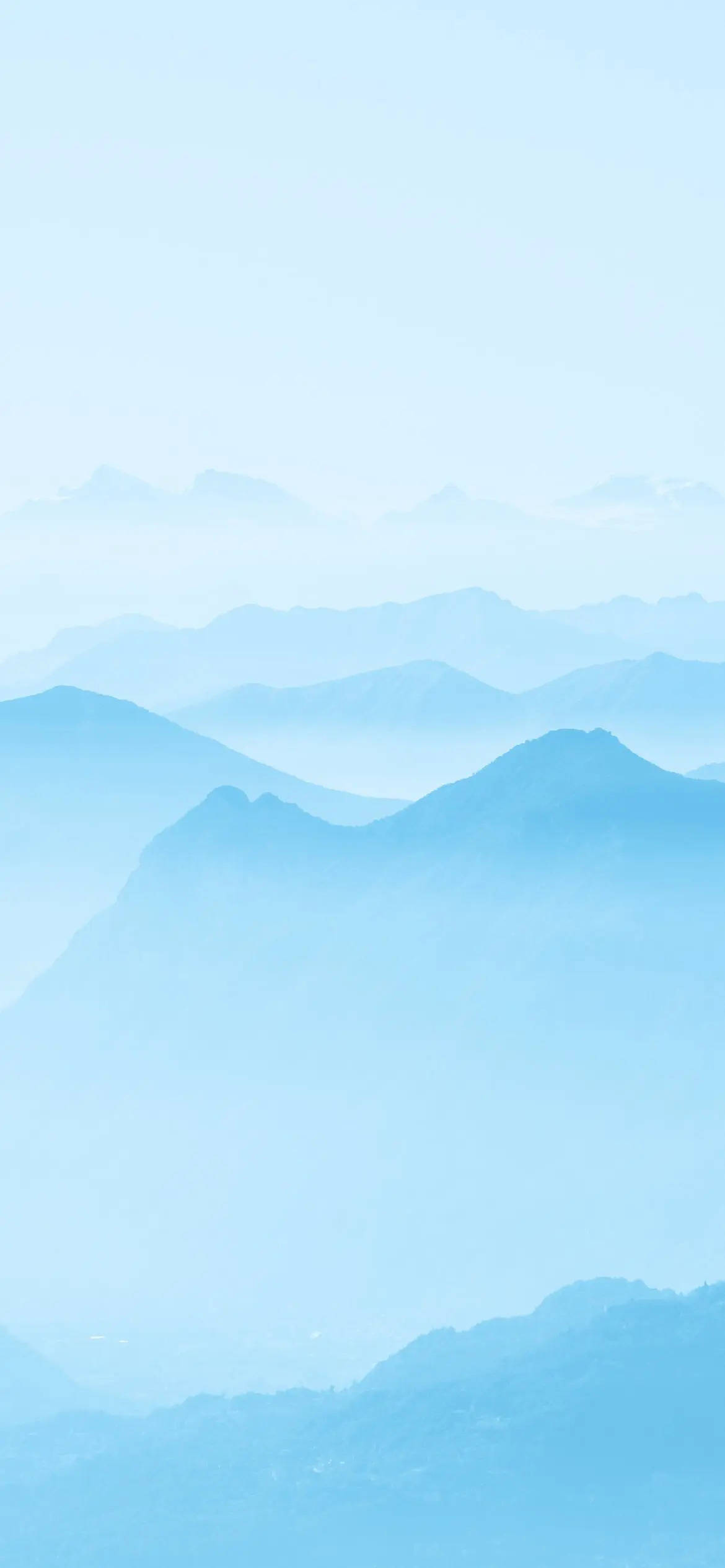 Mountain Art, light blue aesthetic, layered mountain ranges, Full HD Phone Wallpaper