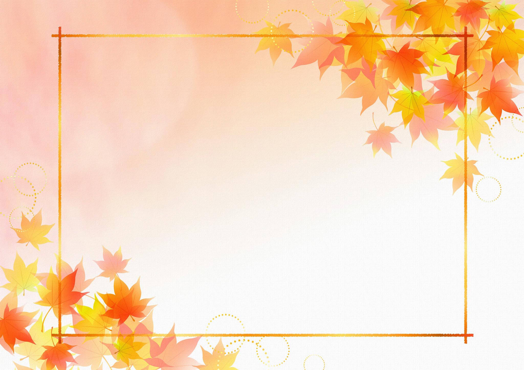 Fall Aesthetic, golden maple leaves, soft peach and white background, Full HD Desktop Wallpaper
